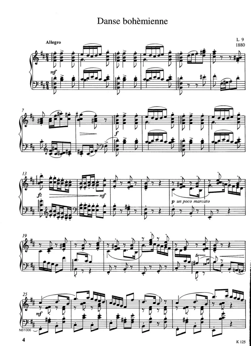 波西米亚舞曲_一万首著名钢琴曲谱哈农贝多芬合集视频教学电子版高清无水印可打印_1古典钢琴知名音乐家谱_德彪西钢琴谱全集