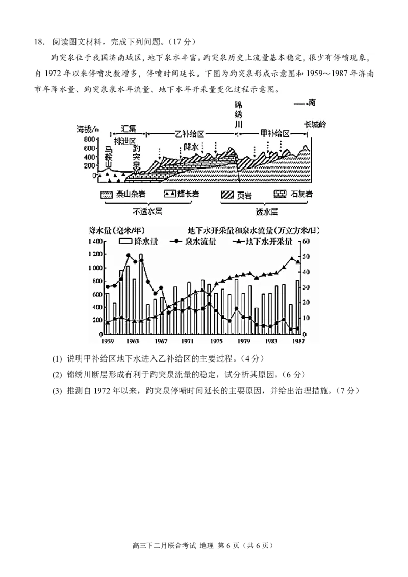 高三（地理）（2月联考）试题（定稿）_2024年2月_01每日更新_26号_2024届重庆市拔尖强基联盟（重庆育才中学、西南大学附属中学、重庆万州中学）高三下学期2月联合考试_地理