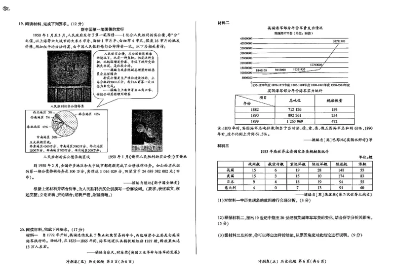 黑龙江2024届高三冲刺卷（五）历史试卷(1)_2024年5月_025月合集_2024届百师联盟高三下学期冲刺卷（五）
