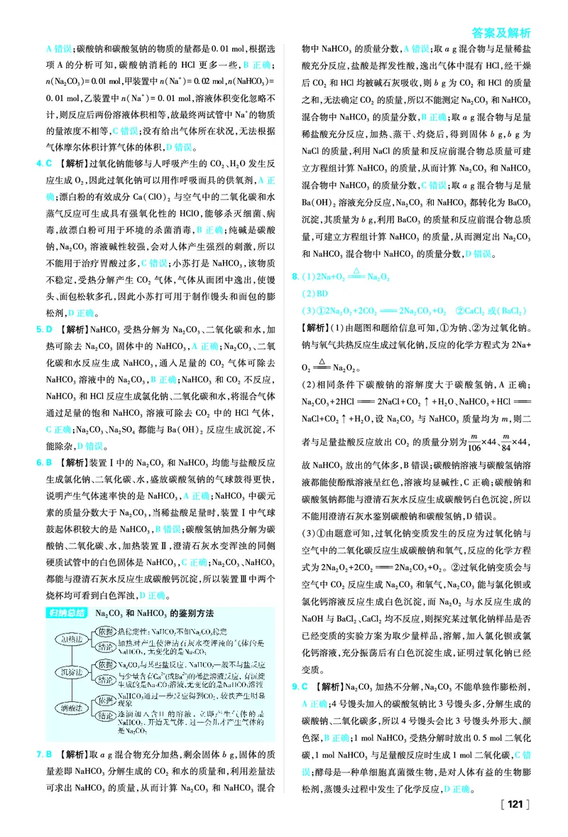 第1章认识化学科学_化学_2026版高中必刷题化学《鲁科》_化学-鲁科-必修一_答案2026版高中必刷题化学LK版必修1