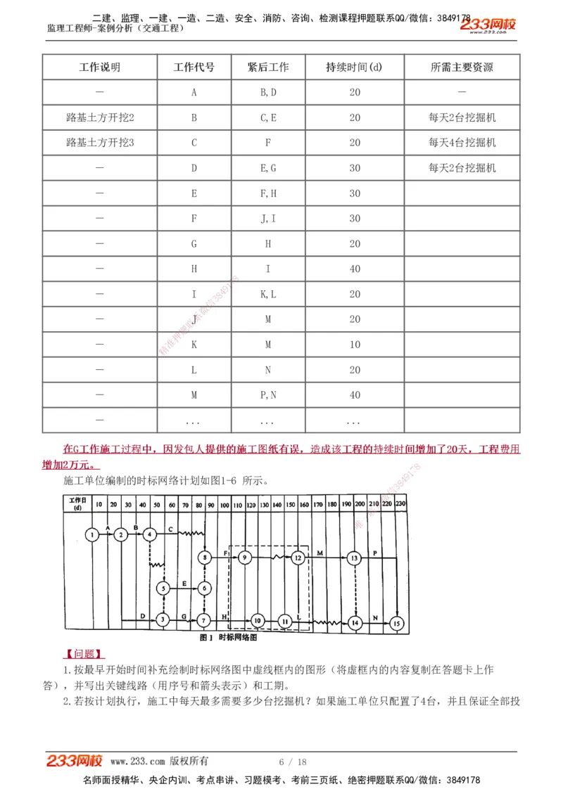 模考金题1-6_监理工程师_2025监理工程师_2025年监理工程师SVIP_2025年监理交通案例SVIP_03-习题精析✿实战特训✿模考通关_10-交通案例《模考金题班》甘森233