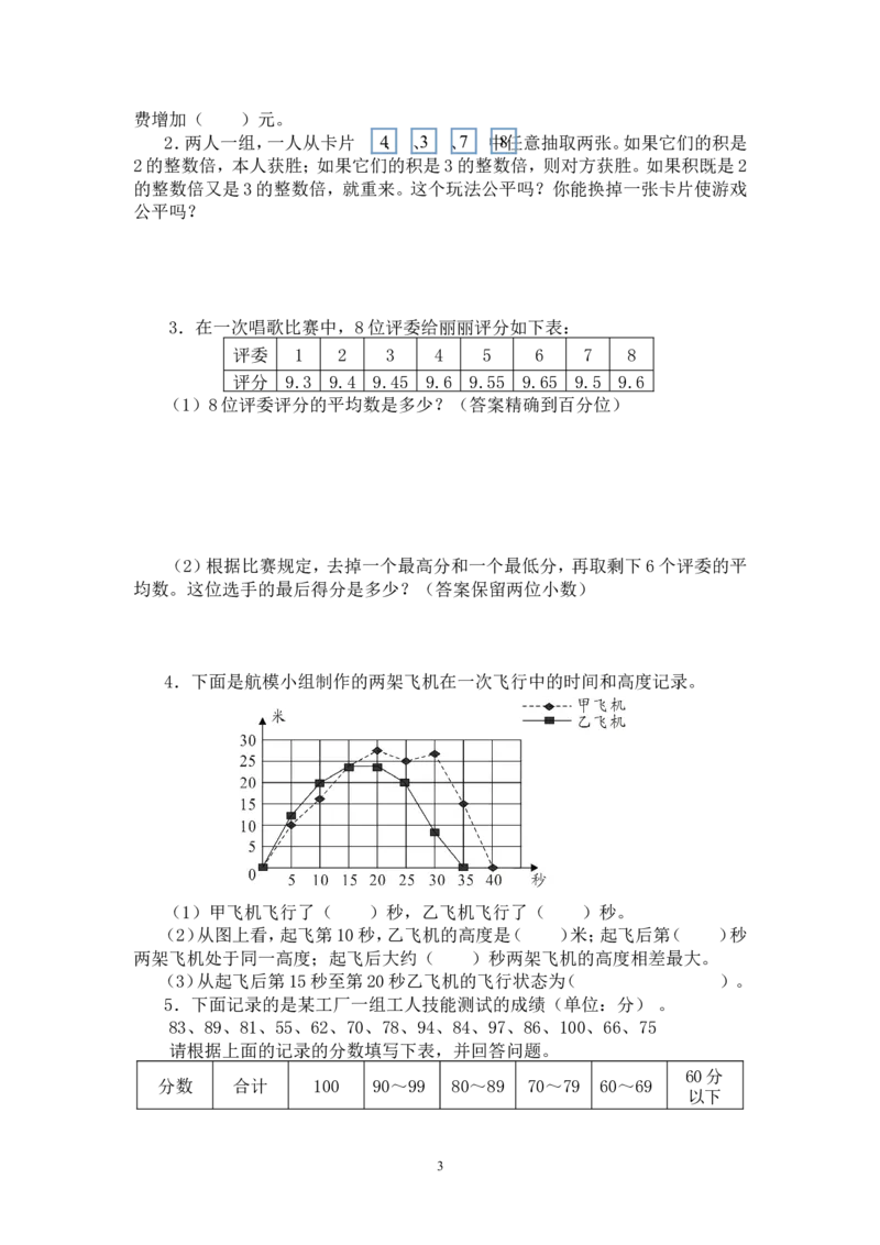 最新人教版六年级数学下册总复习统计与概率试卷_小学1-6年级全部试卷_数学_六年级_3-11-4、小学六年级数学下册_3-11-4-2、练习题、作业、试题、试卷_人教版_专项练习