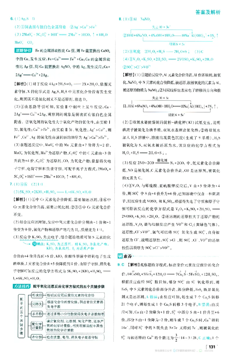 26版化学必刷题答案解析（必修一)_化学_2026版高中必刷题化学《人教》_2026版高中必刷题化学必修一（人教版）