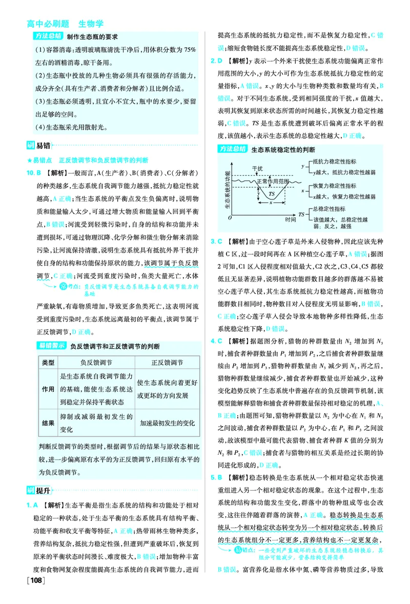 第3章生态系统及其稳定性_生物_2026版高中必刷题生物人教版_2026春高中必刷题生物必修2RJ_答案生物选修2