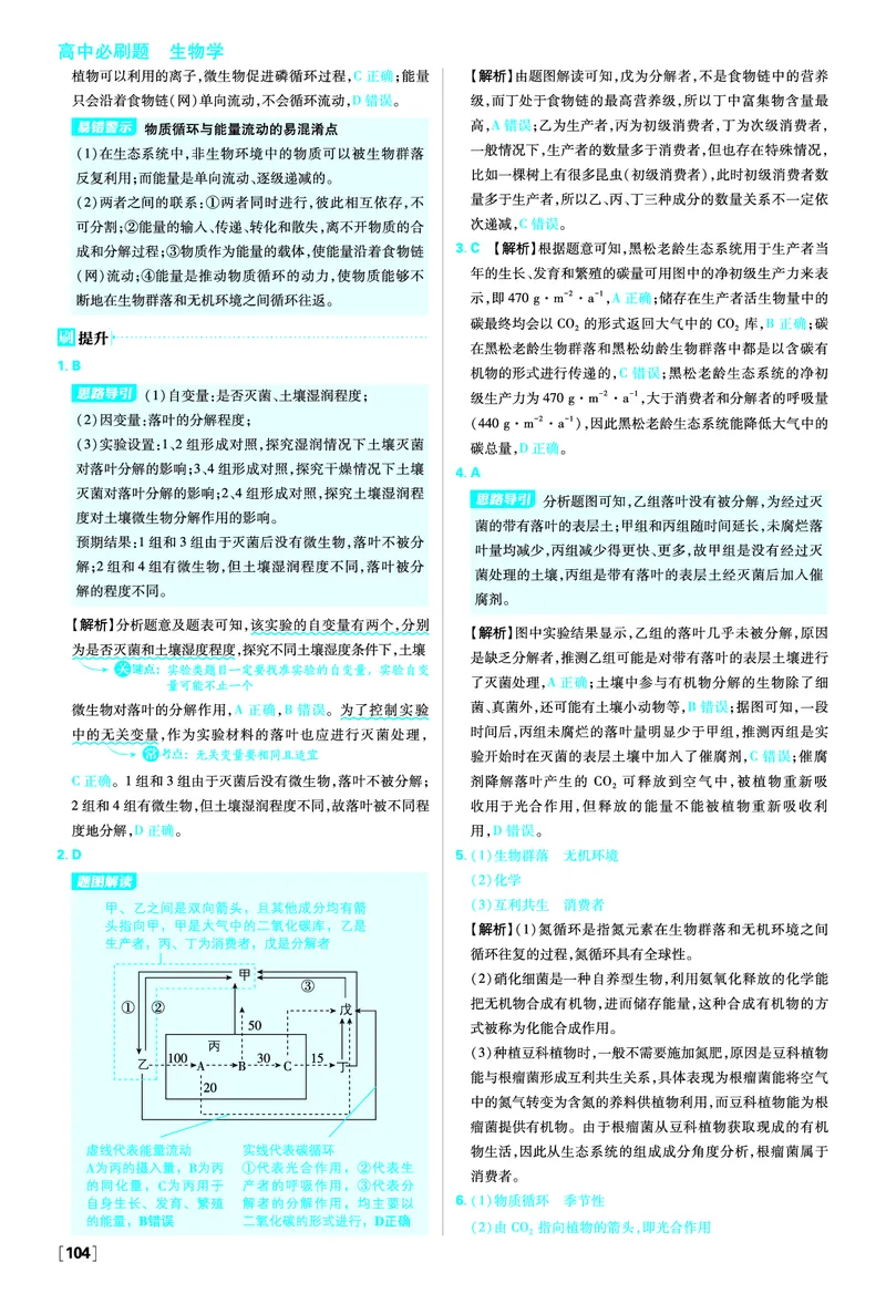 第3章生态系统及其稳定性_生物_2026版高中必刷题生物人教版_2026春高中必刷题生物必修2RJ_答案生物选修2