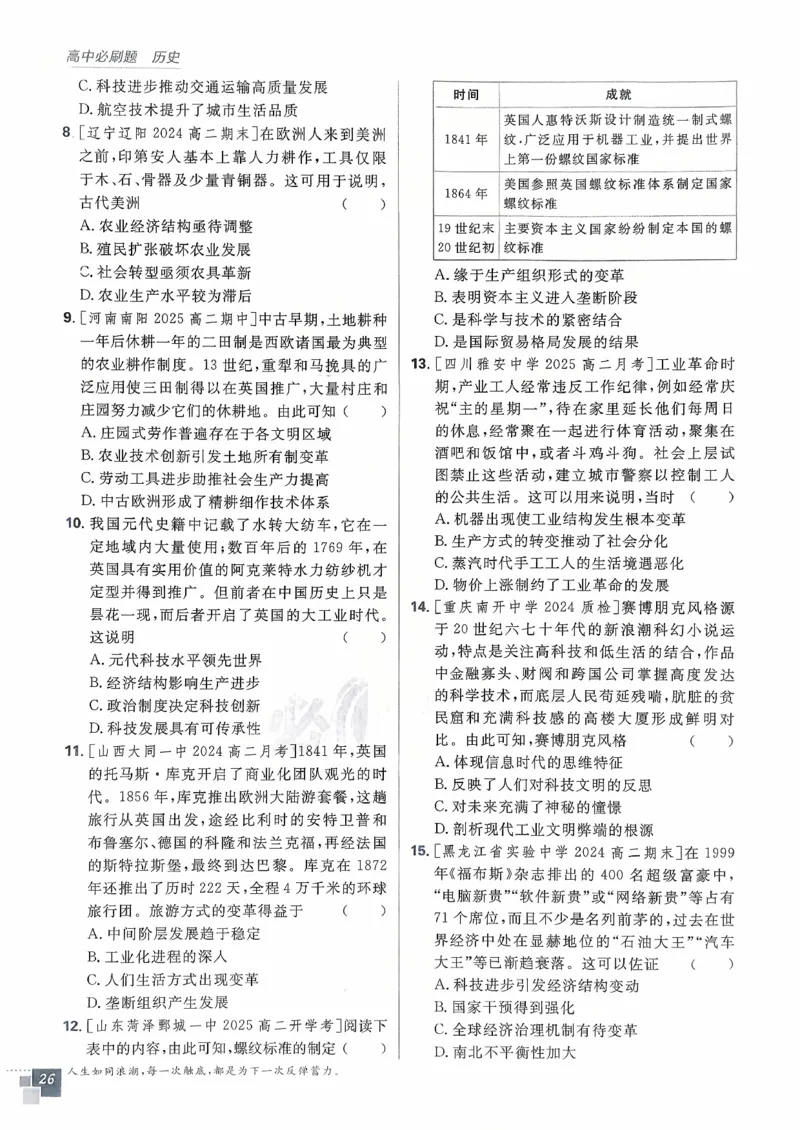 主书历史选修2_历史_2026春高中必刷题历史选修2RJ