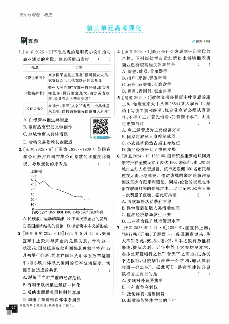 主书历史选修2_历史_2026春高中必刷题历史选修2RJ