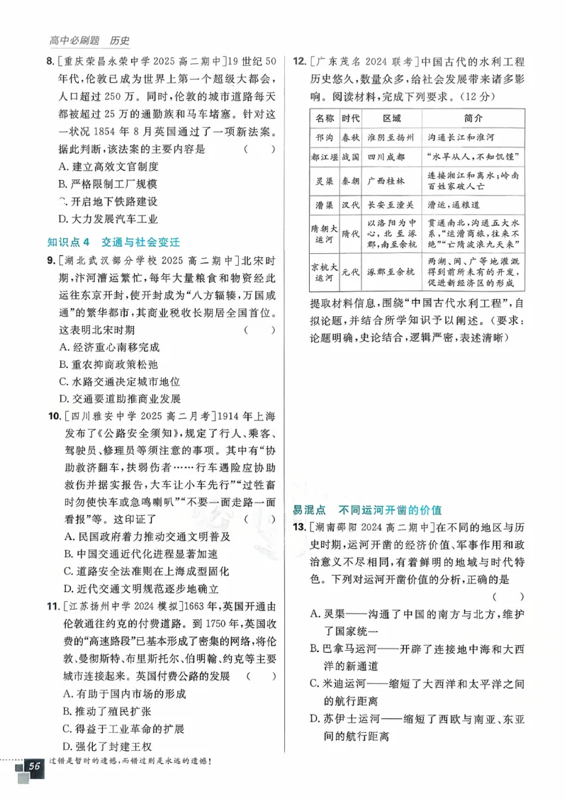 主书历史选修2_历史_2026春高中必刷题历史选修2RJ