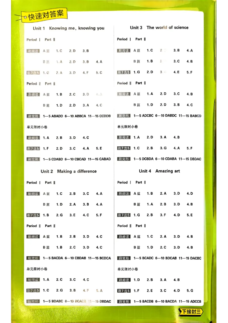 2026高一下必刷题答案_2026版高中必刷题_英语_2026版高中必刷题英语《外研》_2026版高中必刷题必修三外研