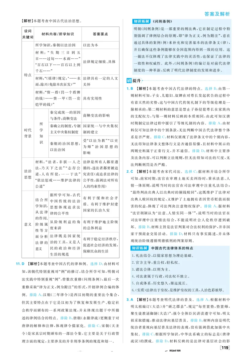 2026版高中必刷题历史选修1解析册_历史_2026版高中必刷题历史选修1RJ