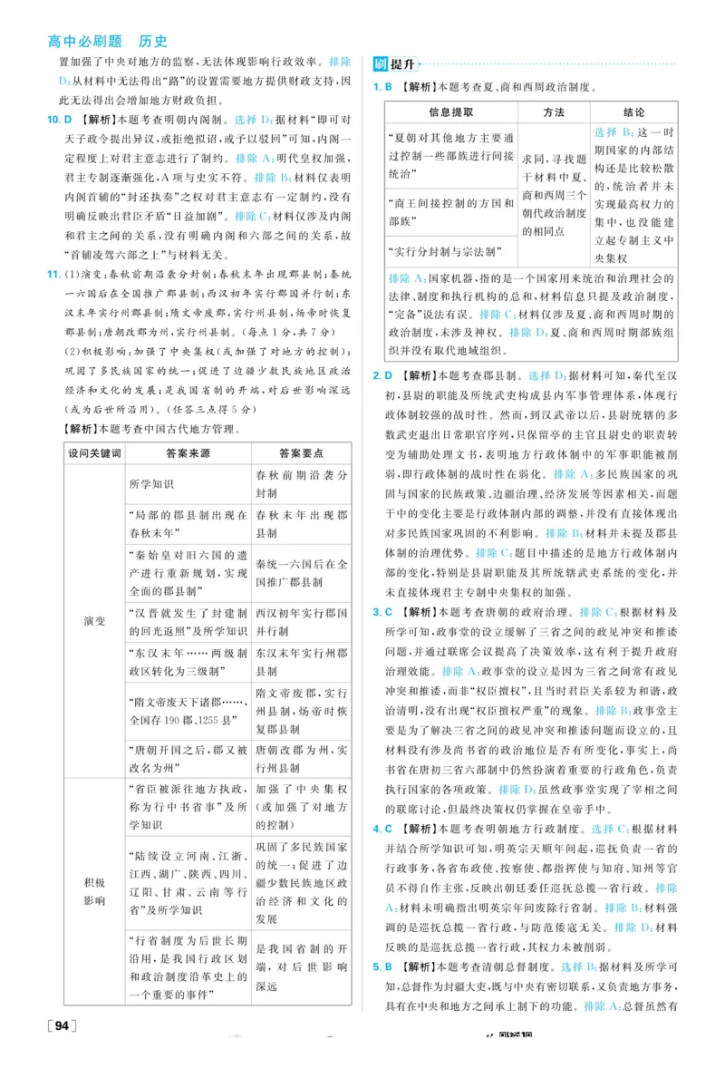 2026版高中必刷题历史选修1解析册_历史_2026版高中必刷题历史选修1RJ