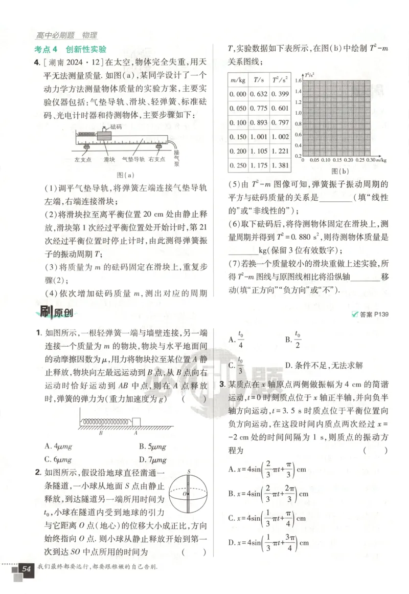 主书_2026版高中必刷题_物理_2026版高中必刷题物理鲁科版_高中必刷题物理选修一LK