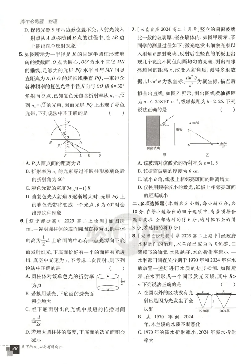 主书_2026版高中必刷题_物理_2026版高中必刷题物理鲁科版_高中必刷题物理选修一LK