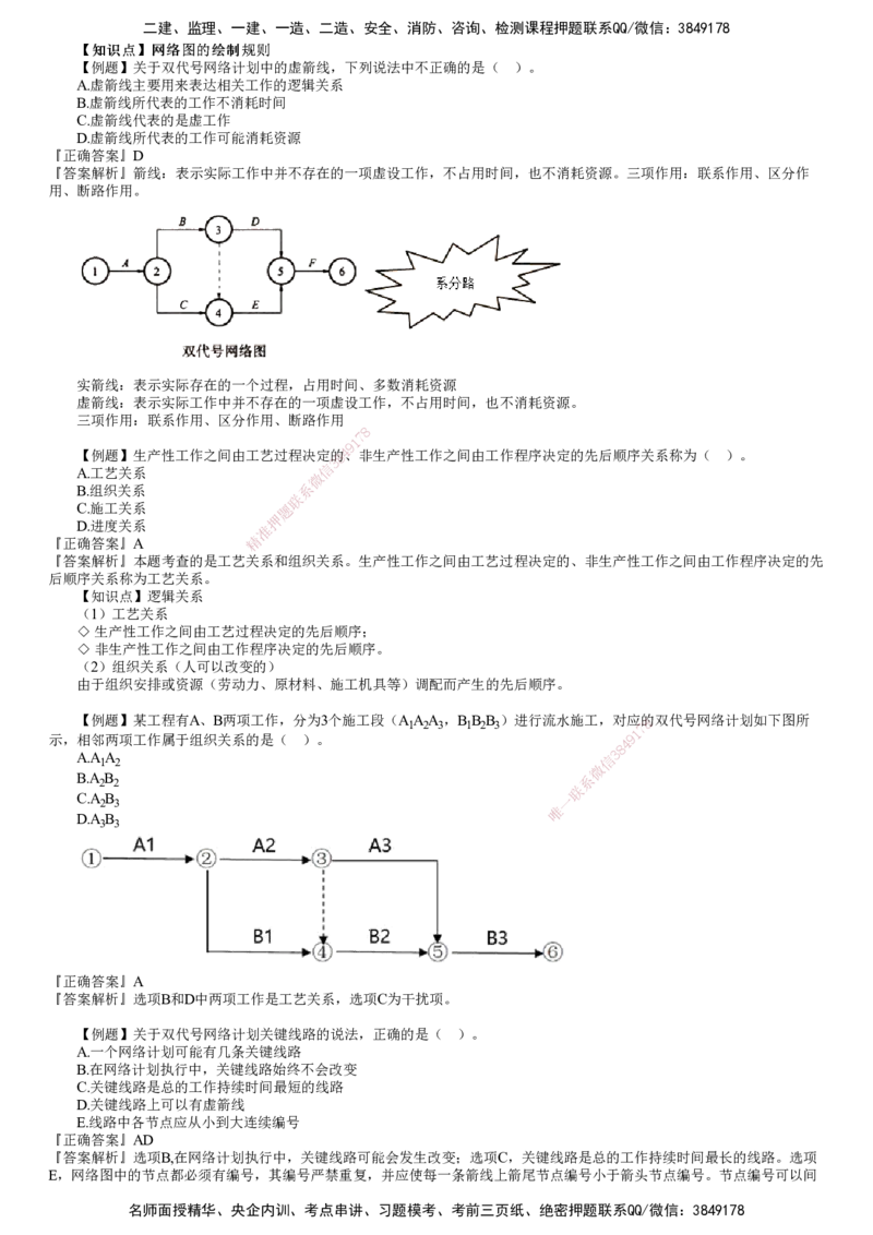 第01讲　网络计划技术（一）_监理工程师_2025监理工程师_2025年监理工程师SVIP_2025年监理土建控制SVIP_03-习题精析✿实战特训✿模考通关_进度控制（土建）（2025）