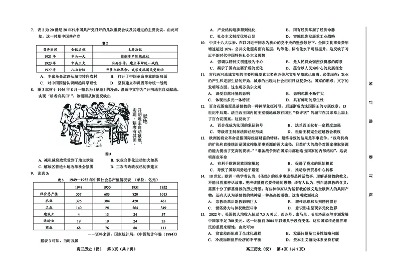 高三历史（汉）8开_2024年2月_01每日更新_27号_2024届吉林省延边州高三教学质量检测（一模）_2024届吉林省延边州高三教学质量检测（一模）历史