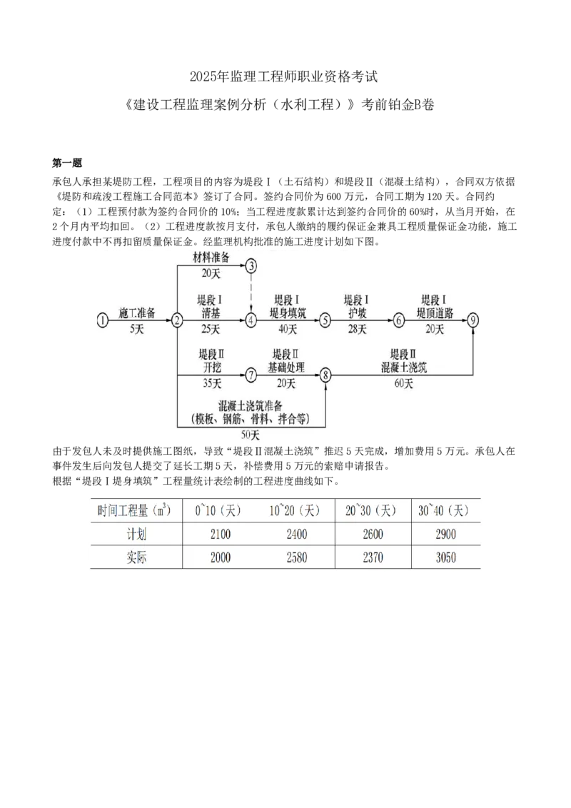 水利案例-考前铂金B卷_监理工程师_2025监理工程师_2025年监理工程师SVIP_2025年监理水利案例SVIP_05-考前密训✿央企特训✿机构普押_13-水利案例《考前铂金AB卷》SMR推荐