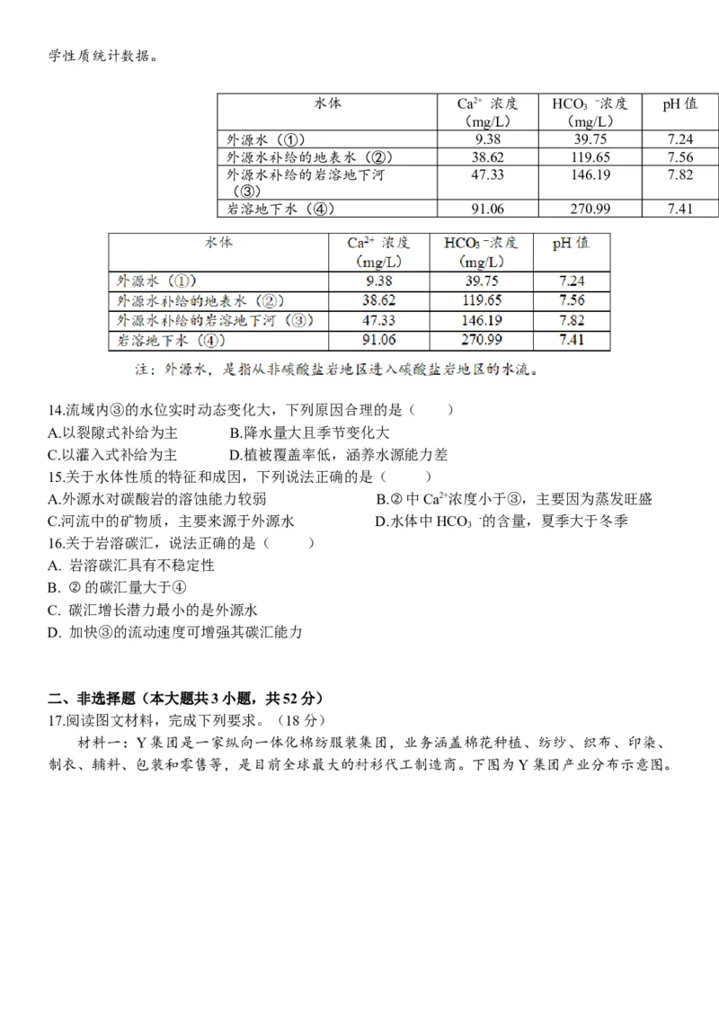 黑龙江省牡丹江市普通高中协同发展共同体2023-2024学年高三下学期第一次模拟地理试题_2024年4月_01按日期_24号_2024届黑龙江省牡丹江协同发展共同体高三下第一次模拟