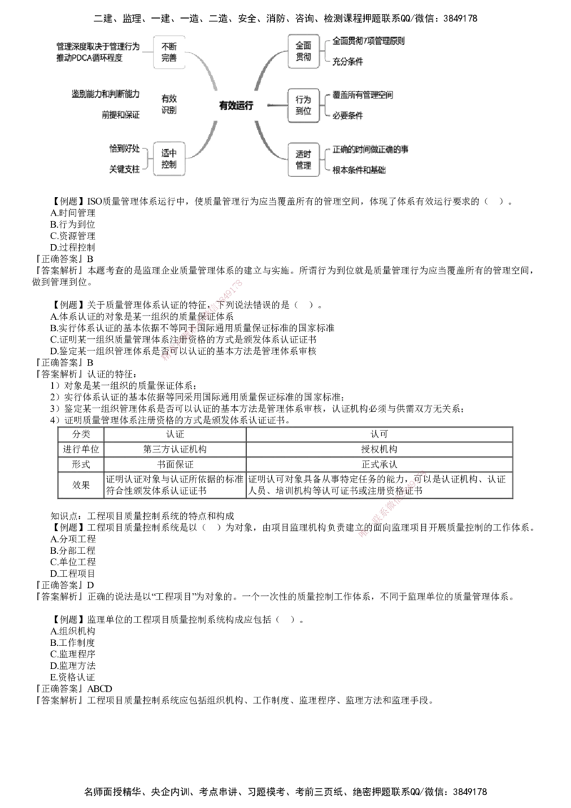 第01讲　ISO质量管理体系及卓越绩效模式_监理工程师_2025监理工程师_2025年监理工程师SVIP_2025年监理土建控制SVIP_03-习题精析✿实战特训✿模考通关_质量控制（土建）（2025）
