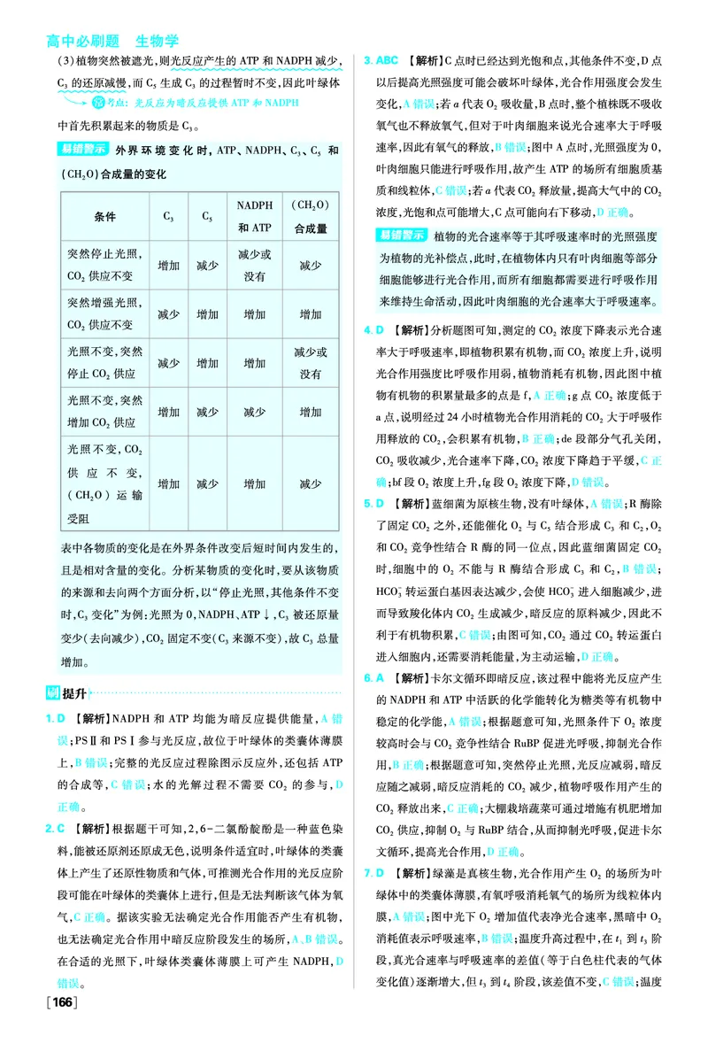 第5章细胞的能量供应和利用_生物_2026版高中必刷题生物人教版_2026版高中必刷题生物必修1RJ_2025秋高中必刷题生物学必修1分子与细胞RJ不定项选择题模式_图书答案