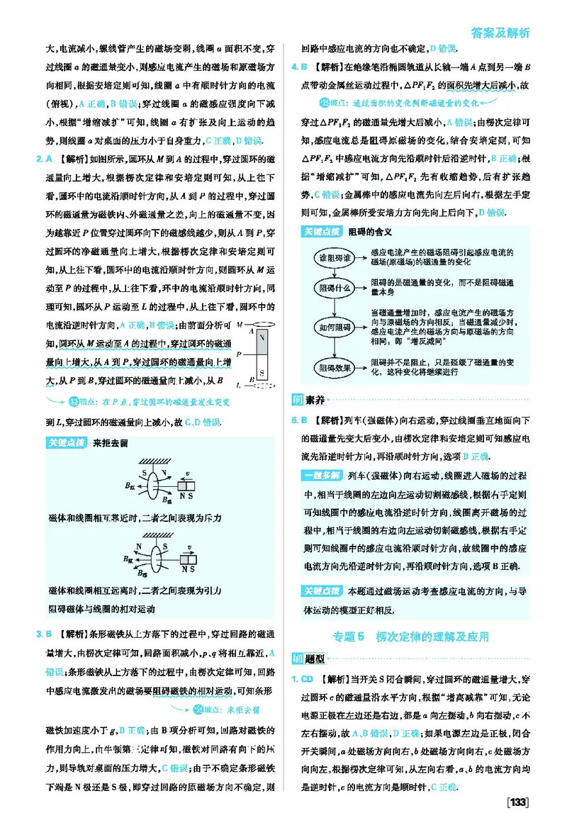第二章电磁感应_2026版高中必刷题_物理_2026版高中必刷题物理人教版_2026版高中必刷题物理选修二人教版_2025秋高中必刷题物理选择性必修第二册RJ_图书答案