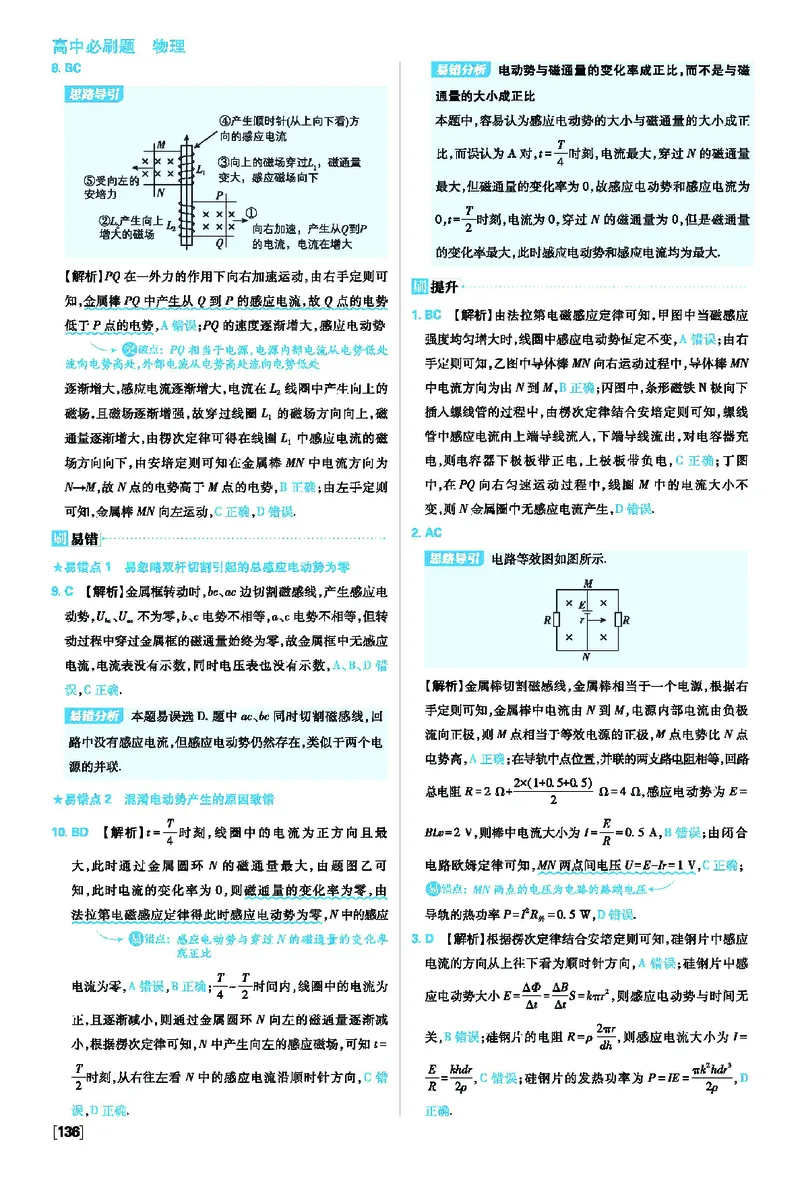 第二章电磁感应_2026版高中必刷题_物理_2026版高中必刷题物理人教版_2026版高中必刷题物理选修二人教版_2025秋高中必刷题物理选择性必修第二册RJ_图书答案