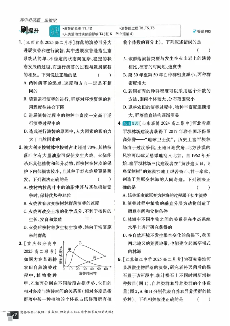 主书生物选修2_生物_2026版高中必刷题生物人教版_2026春高中必刷题生物选修2RJ