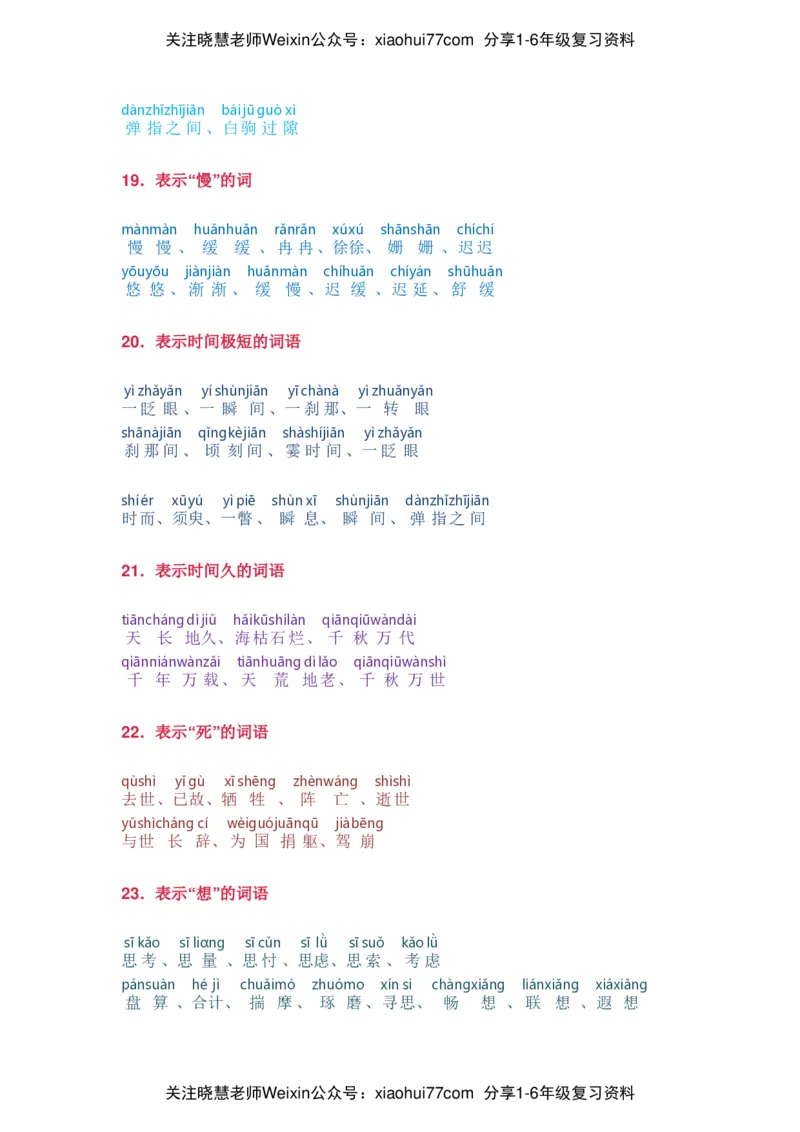 小学语文词语分类大全带拼音小学一年级下册_小学1-6年级全部试卷_语文_一年级_3-6-2、小学一年级语文下册_3-6-2-1、复习、知识点、归纳汇总_通用