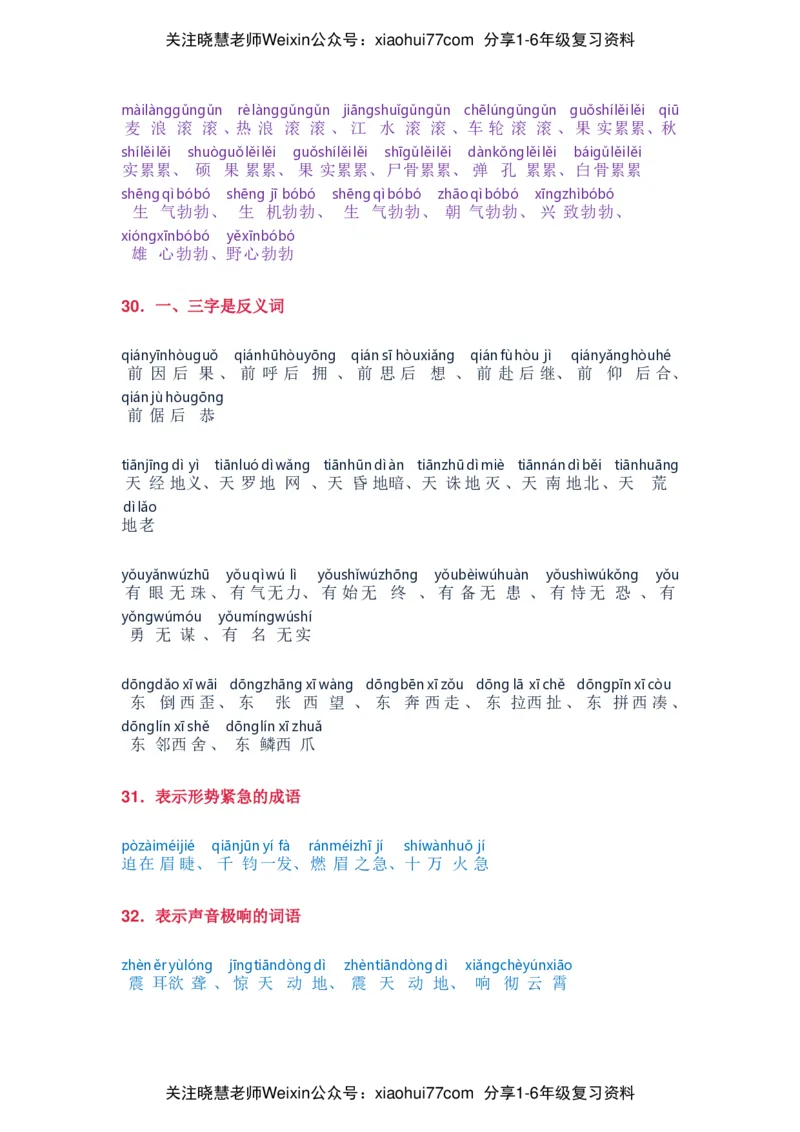 小学语文词语分类大全带拼音小学一年级下册_小学1-6年级全部试卷_语文_一年级_3-6-2、小学一年级语文下册_3-6-2-1、复习、知识点、归纳汇总_通用