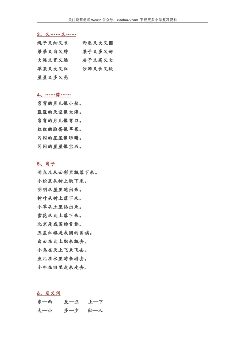 小学一年级语文上册全部课本知识考点汇总_小学1-6年级全部试卷_语文_一年级_3-6-1、小学一年级语文上册_3-6-1-1、复习、知识点、归纳汇总_通用