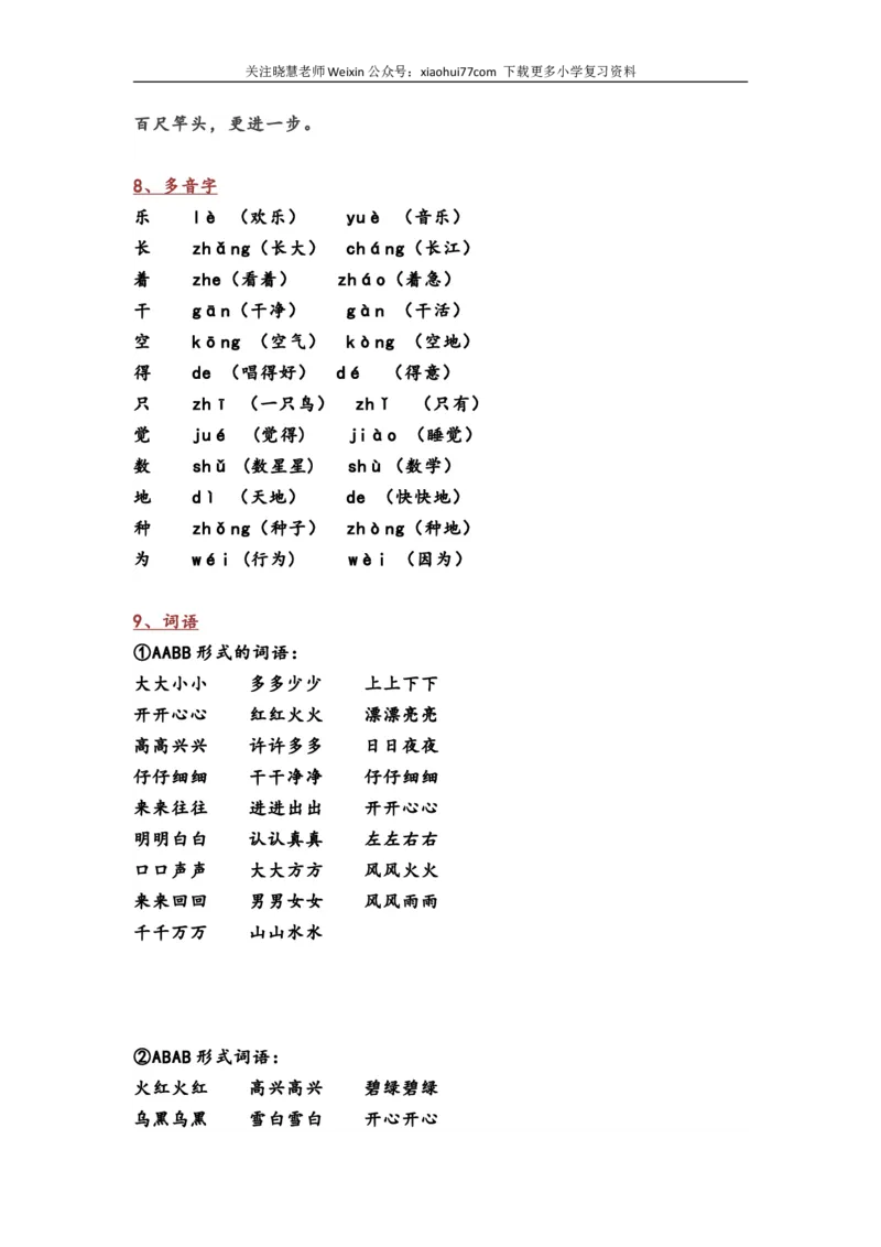 小学一年级语文上册全部课本知识考点汇总_小学1-6年级全部试卷_语文_一年级_3-6-1、小学一年级语文上册_3-6-1-1、复习、知识点、归纳汇总_通用