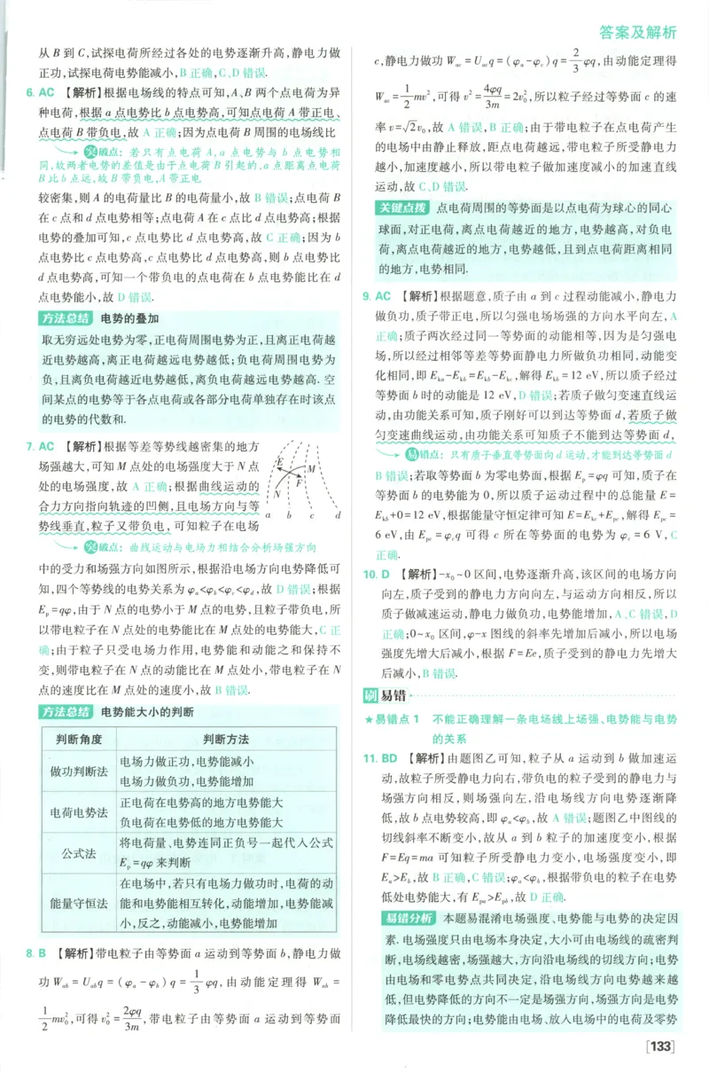 答案_2026版高中必刷题_物理_2026版高中必刷题物理鲁科版_2026版高中必刷题物理必修三（鲁科版）