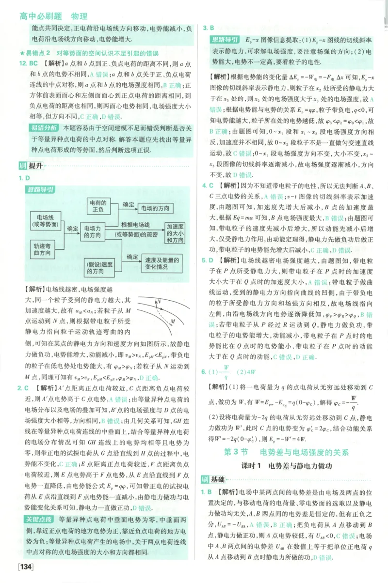 答案_2026版高中必刷题_物理_2026版高中必刷题物理鲁科版_2026版高中必刷题物理必修三（鲁科版）