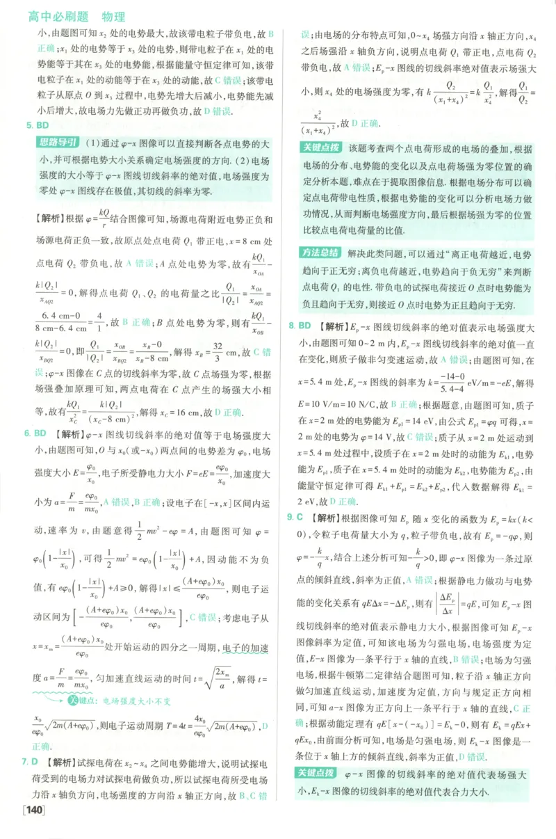 答案_2026版高中必刷题_物理_2026版高中必刷题物理鲁科版_2026版高中必刷题物理必修三（鲁科版）
