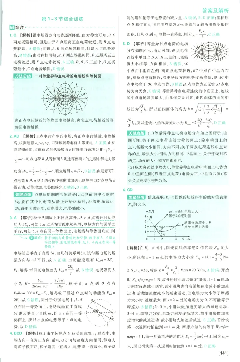 答案_2026版高中必刷题_物理_2026版高中必刷题物理鲁科版_2026版高中必刷题物理必修三（鲁科版）