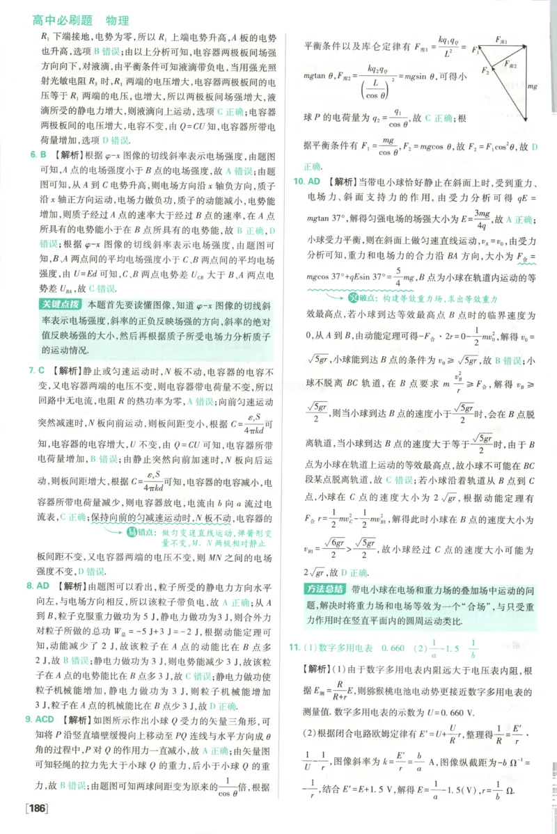 答案_2026版高中必刷题_物理_2026版高中必刷题物理鲁科版_2026版高中必刷题物理必修三（鲁科版）