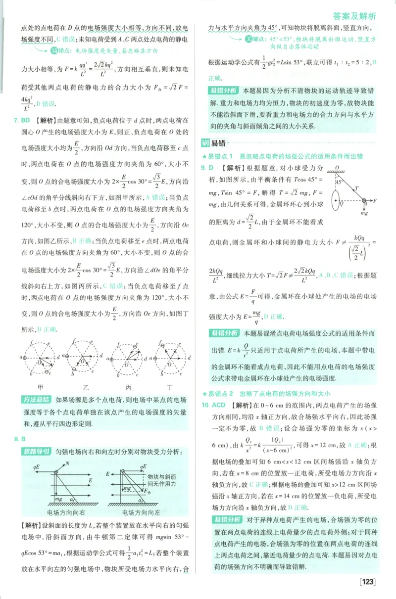 答案_2026版高中必刷题_物理_2026版高中必刷题物理鲁科版_2026版高中必刷题物理必修三（鲁科版）