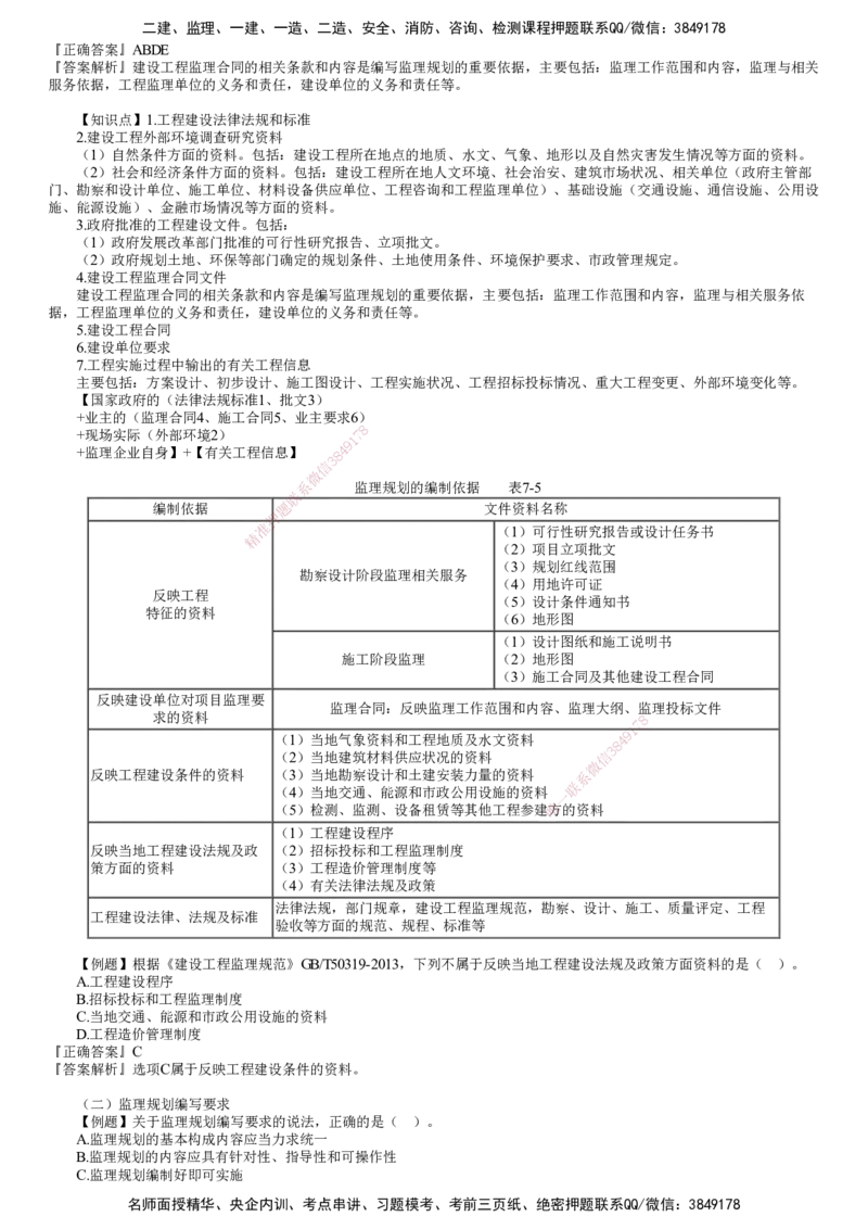 第01讲　监理规划与监理实施细则_监理工程师_2025监理工程师_2025年监理工程师SVIP_2025年监理概论法规SVIP_03-习题精析✿实战特训✿模考通关_第七章　监理规划与监理实施细则