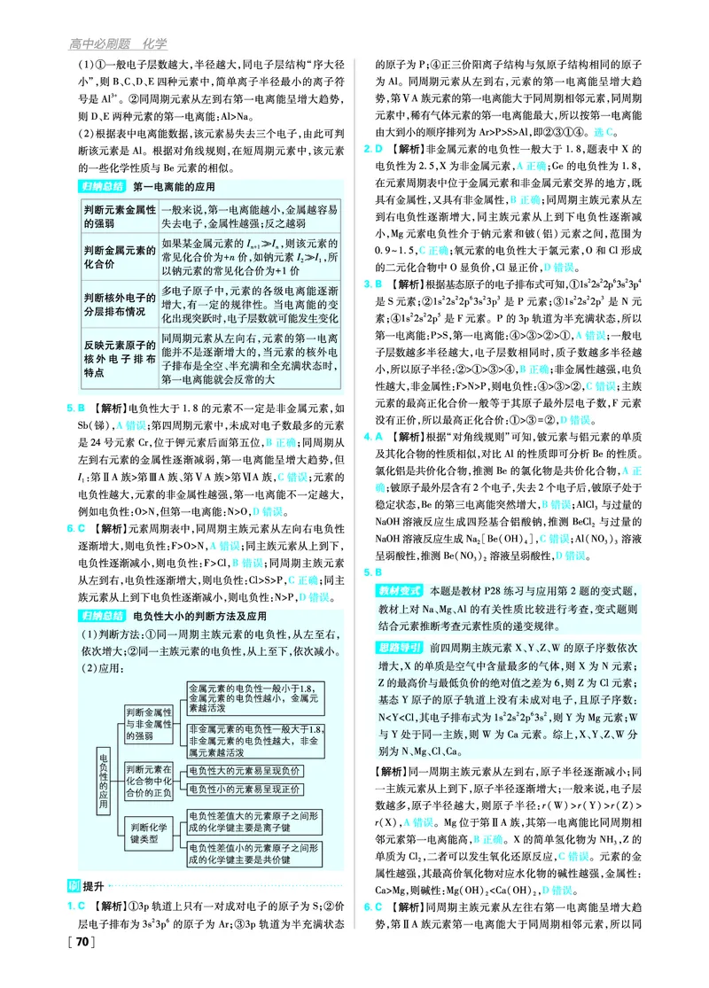 第一章原子结构与性质_化学_2026版高中必刷题化学《人教》_2026版高中必刷题化学选修二RJ_答案化学选修2RJ