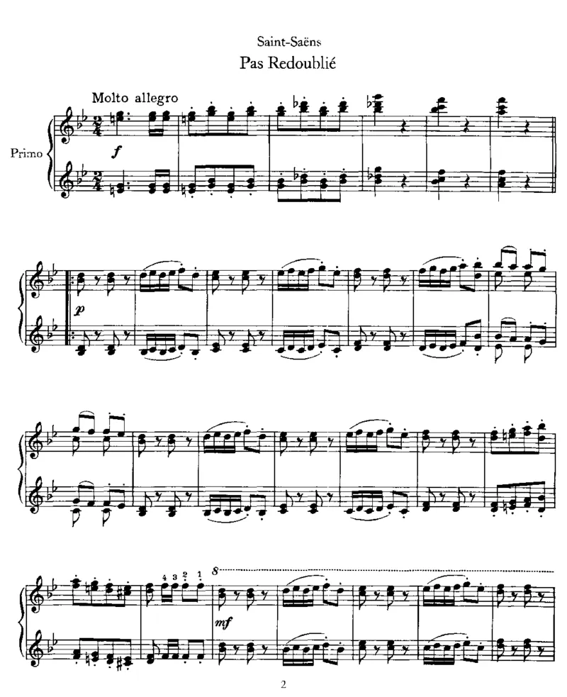 快步进行曲PasRedoublie,Op86(4Hands)_一万首著名钢琴曲谱哈农贝多芬合集视频教学电子版高清无水印可打印_1古典钢琴知名音乐家谱_圣桑钢琴谱全集