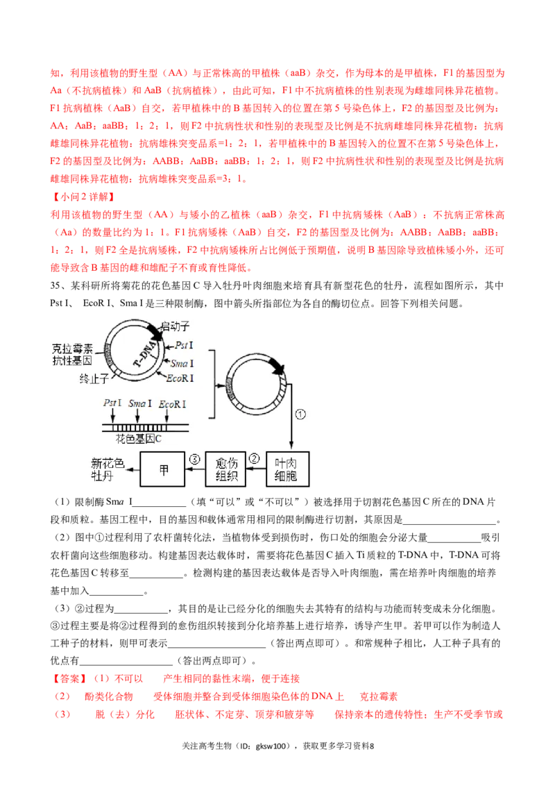 高三生物开学摸底考02（全国卷）（解析版）_2024年4月_其他_2023-2024学年高三下学期开学摸底考试卷_2023-2024学年高三生物下学期开学摸底考试卷