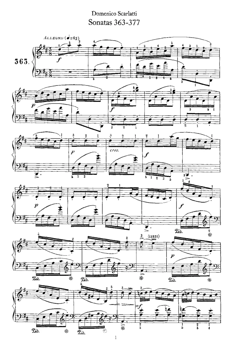 斯卡拉蒂钢琴奏鸣曲全集500首第363-377首ScarlattiSonatas钢琴谱_一万首著名钢琴曲谱哈农贝多芬合集视频教学电子版高清无水印可打印_1古典钢琴知名音乐家谱_斯卡拉蒂钢琴谱全集