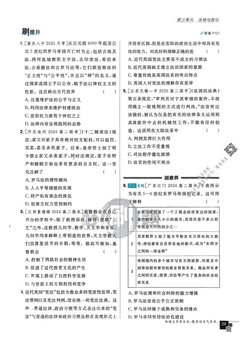 2026版高中必刷题历史选修1_历史_2026版高中必刷题历史选修1RJ