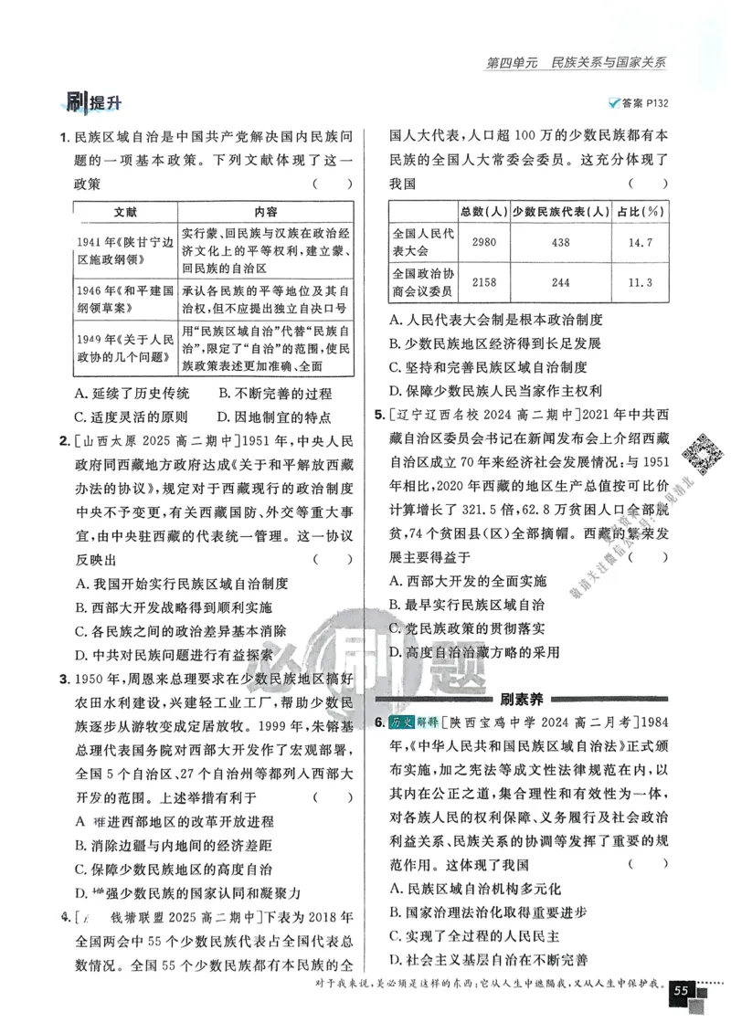 2026版高中必刷题历史选修1_历史_2026版高中必刷题历史选修1RJ