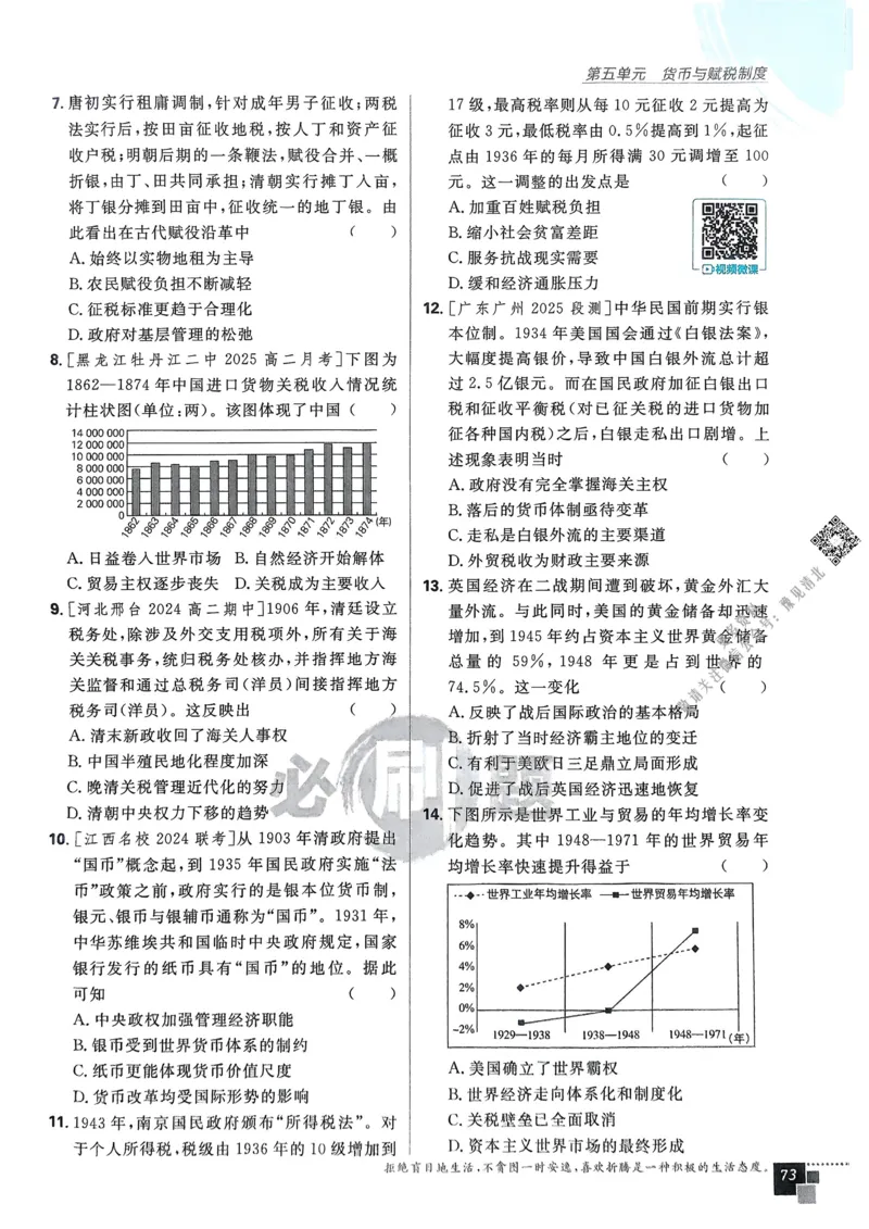 2026版高中必刷题历史选修1_历史_2026版高中必刷题历史选修1RJ