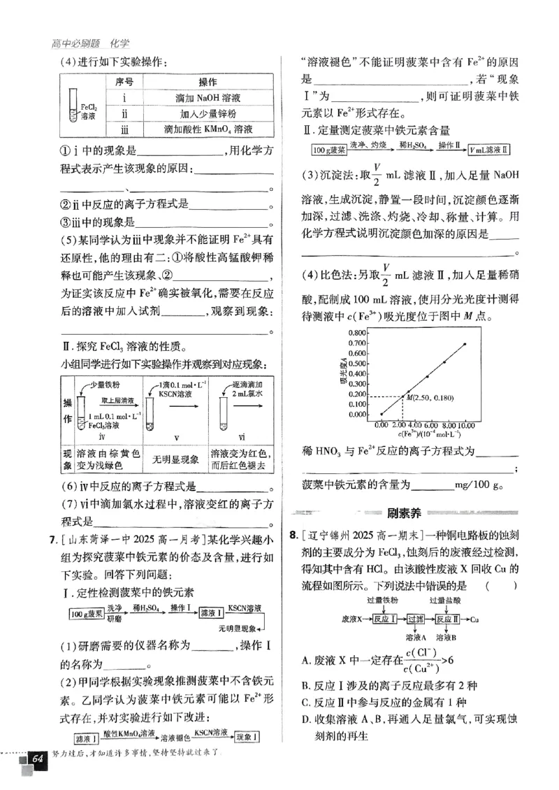 主书2026版高中必刷题化学LK版必修1_化学_2026版高中必刷题化学《鲁科》_化学-鲁科-必修一