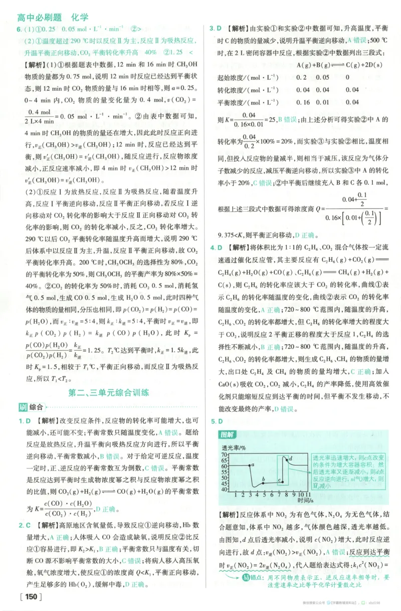 答案_化学_2026版高中必刷题化学《苏教》_2026版高中必刷题化学选修1苏教