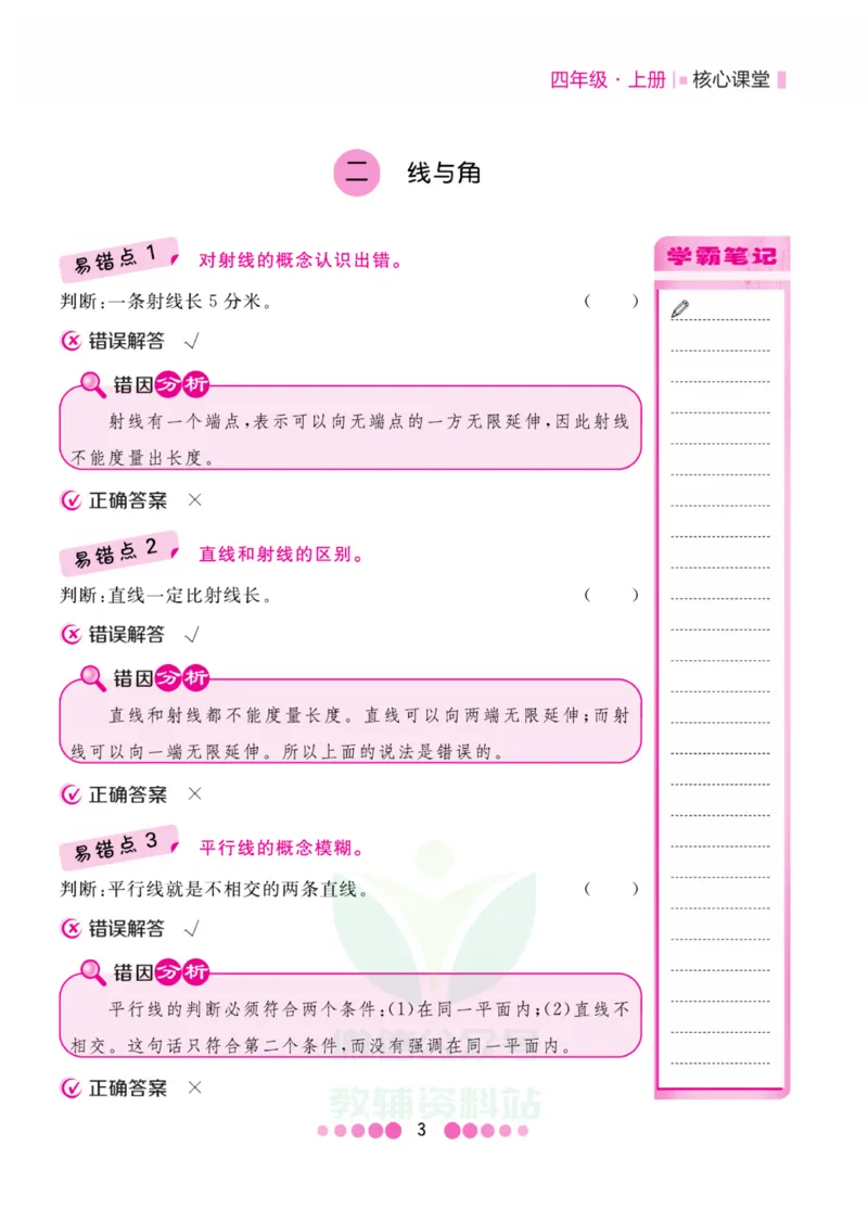 四年级上册数学北师版易错清单_小学1-6年级全部试卷_数学_四年级_3-9-3、小学四年级数学上册_3-9-3-1、复习、知识点、归纳汇总_北师大版