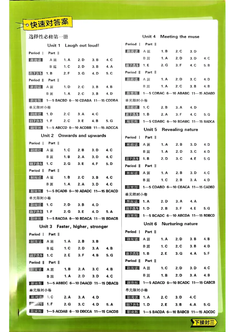 2026高二上必刷题答案_2026版高中必刷题_英语_2026版高中必刷题英语《外研》_2026版高中必刷题选修一二合订版外研_WY高二上英语必刷题（选一、二合订本）