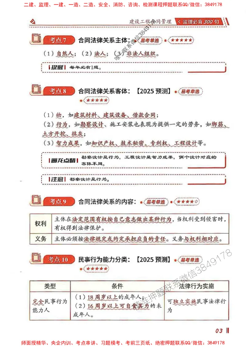 监理必背300句建设工程合同管理_监理工程师_2025监理工程师_2025年监理工程师SVIP_2025年监理合同管理SVIP_01-精华文档✿电子教材✿历年真题_05-合同《必背300句》SMR推荐