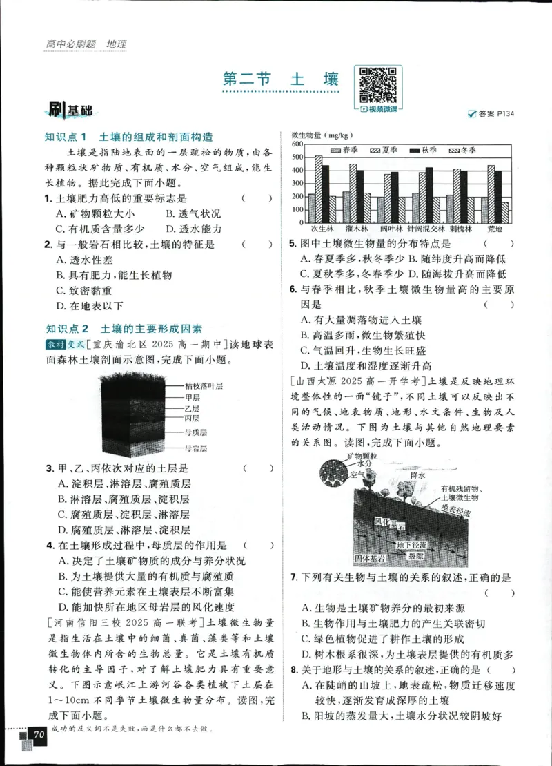 主书_地理_2026版高中必刷题地理《人教》_2026版高中必刷题地理必修1RJ